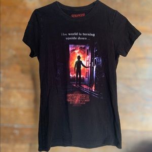 Stranger Things black cotton t shirt size small
